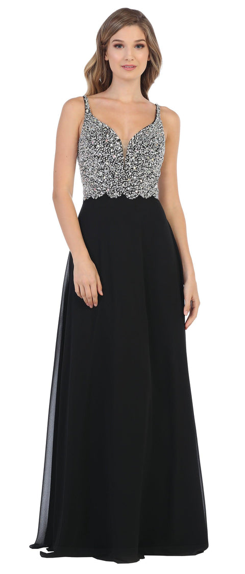 Formal Chiffon Dress with Long Sleeves