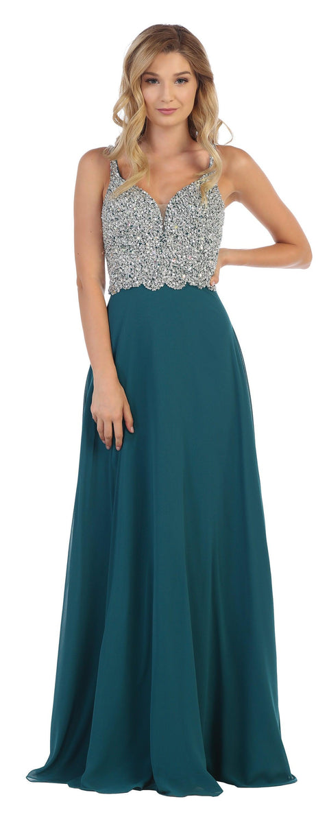 Formal Chiffon Dress with Long Sleeves