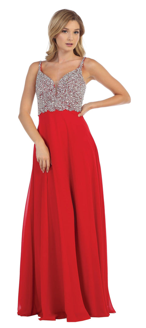 Formal Chiffon Dress with Long Sleeves