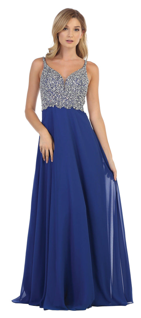 Formal Chiffon Dress with Long Sleeves