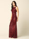 Formal Long Sleeveless Fitted Sequins Dress