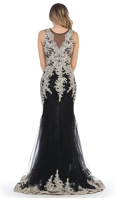 Formal Long Sleeveless Mermaid Lace Prom Dress