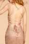 Elizabeth K GL2586's Sleeveless Glitter Dress with Corset Back