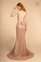 Elizabeth K GL2586's Sleeveless Glitter Dress with Corset Back