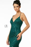Long Sleeveless Glitter Mermaid Dress by Elizabeth K GL2965