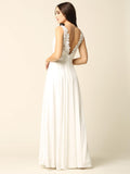 Lace Chiffon Long Sleeveless Casual Wedding Dress