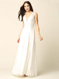 Lace Chiffon Long Sleeveless Casual Wedding Dress