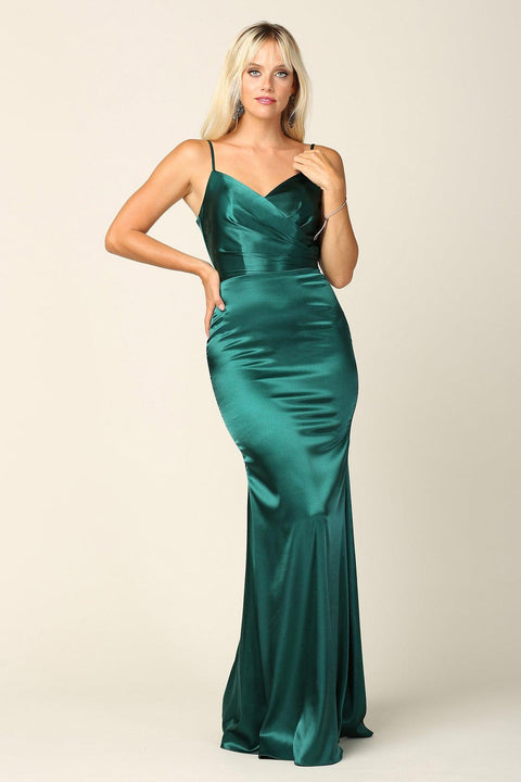 Long Spaghetti Strap Formal Bridesmaids Dress