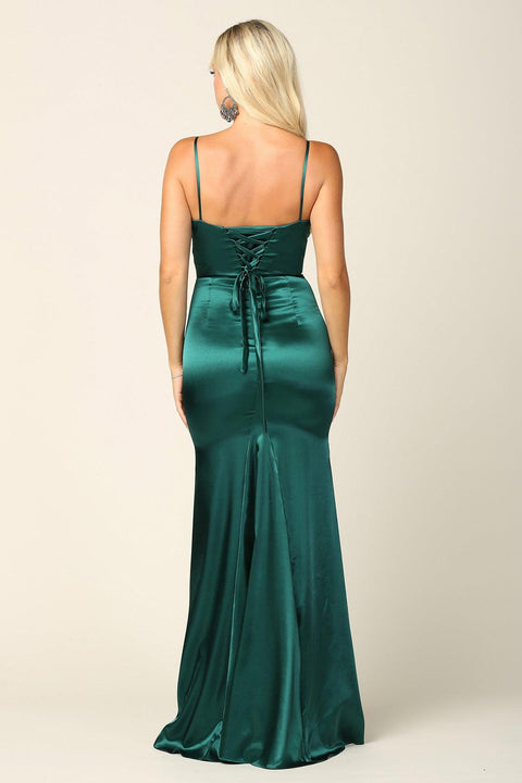 Long Spaghetti Strap Formal Bridesmaids Dress