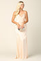 Formal Long Spaghetti Strap Satin Bridesmaids Dress