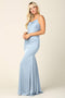 Formal Long Spaghetti Strap Satin Bridesmaids Dress