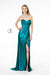 Elizabeth K GL2894's Strapless Faux Wrap Metallic Dress