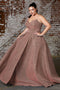 Long Strapless Glitter Dress by Cinderella Divine CB045
