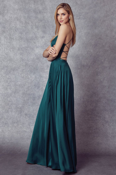 Juliet 278's Long Dress with Square Neckline and Strappy Back