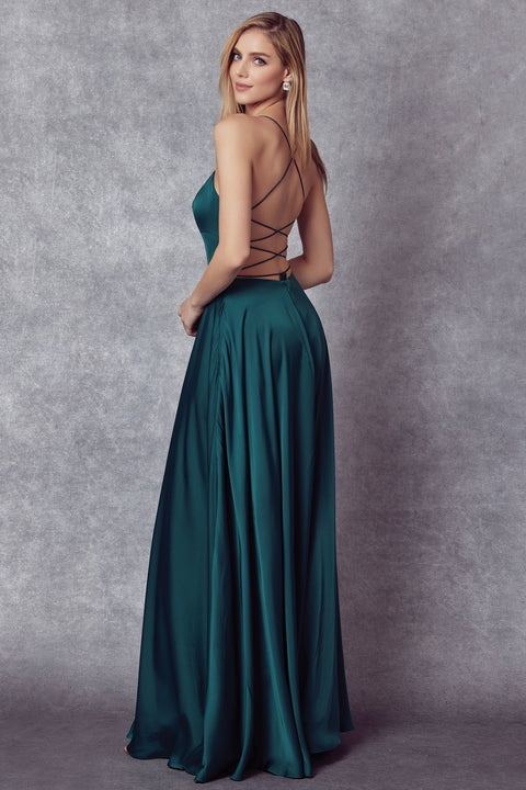 Juliet 278's Long Dress with Square Neckline and Strappy Back