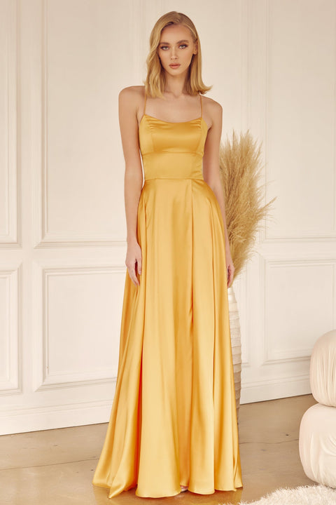 Long Strappy Back Square Neck Dress by Juliet 278