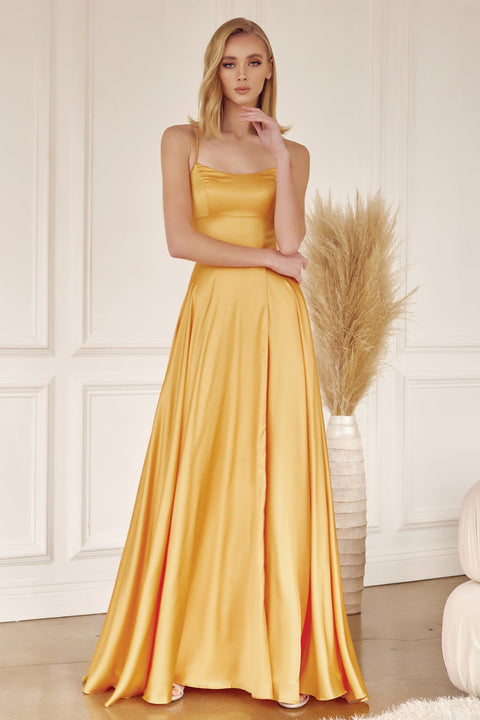 Juliet 278's Long Dress with Square Neckline and Strappy Back
