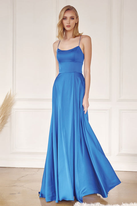 Juliet 278's Long Dress with Square Neckline and Strappy Back