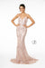 Long V-Neck Glitter Mermaid Dress by Elizabeth K GL1843