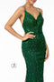 Elizabeth K GL2917's V-Neck Glittering Mermaid Dress