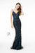 Elizabeth K GL2917's V-Neck Glittering Mermaid Dress