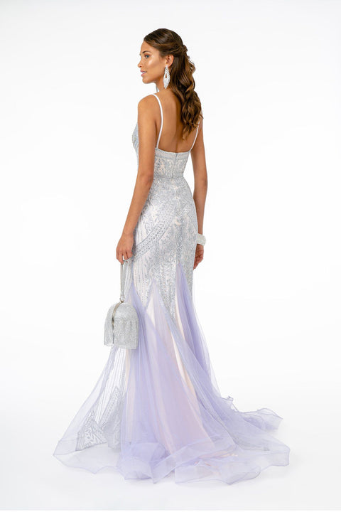 Long V-Neck Mermaid Dress with Train by Elizabeth K GL2679