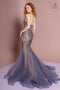Long V-Neck Mermaid Dress with Train by Elizabeth K GL2679