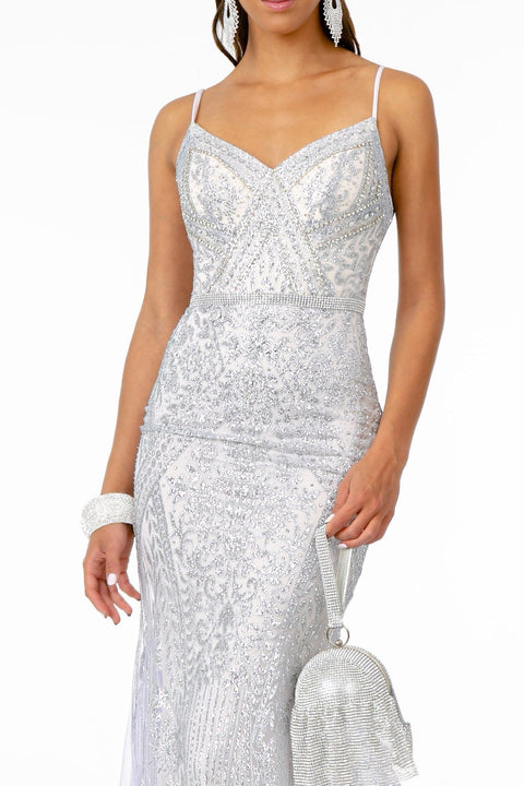 Long V-Neck Mermaid Dress with Train by Elizabeth K GL2679