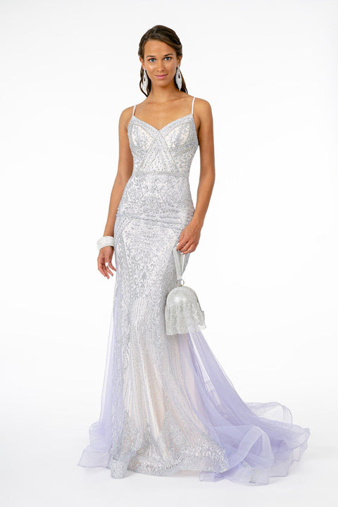 Long V-Neck Mermaid Dress with Train by Elizabeth K GL2679