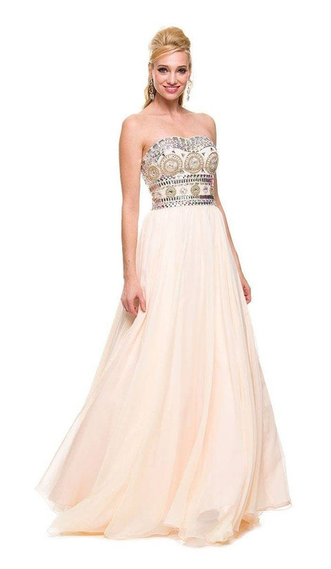 Strapless Lovely Long  Beaded Dress by Nox Anabel 8153