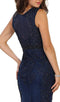 Bedazzled Sheer Bateau Sheath Evening Dress - May Queen