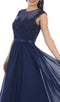 Dainty Cap Sleeve Lace Applique Illusion Prom Gown - May Queen