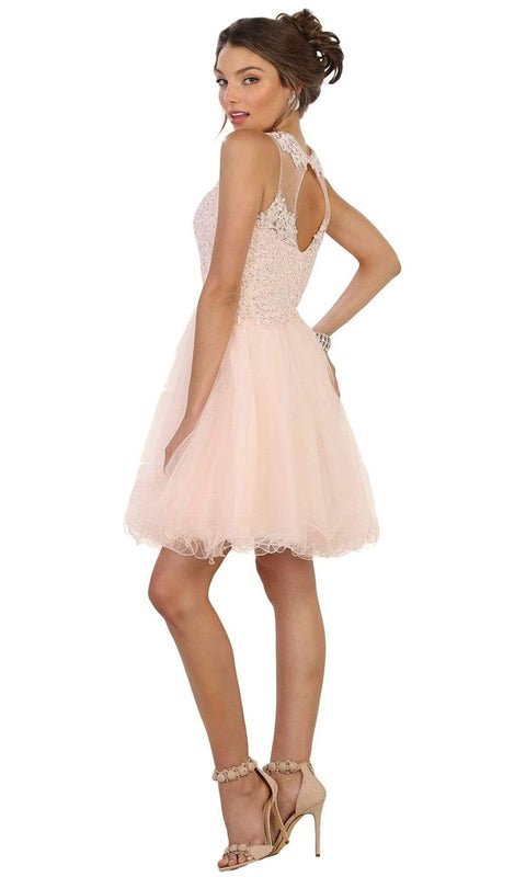 Embellished Jewel A-line Homecoming Dress - May Queen
