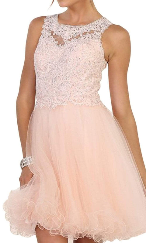 Embellished Jewel A-line Homecoming Dress - May Queen