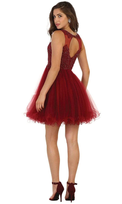 Embellished Jewel A-line Homecoming Dress - May Queen