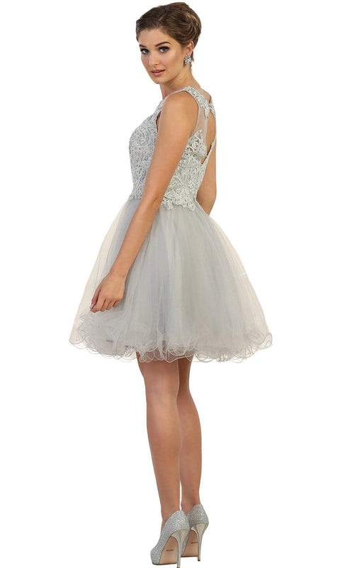 Embellished Jewel A-line Homecoming Dress - May Queen
