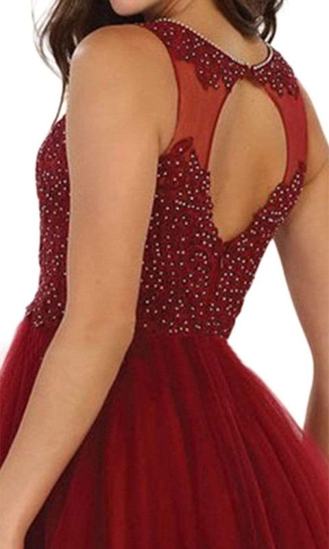 Embellished Jewel A-line Homecoming Dress - May Queen