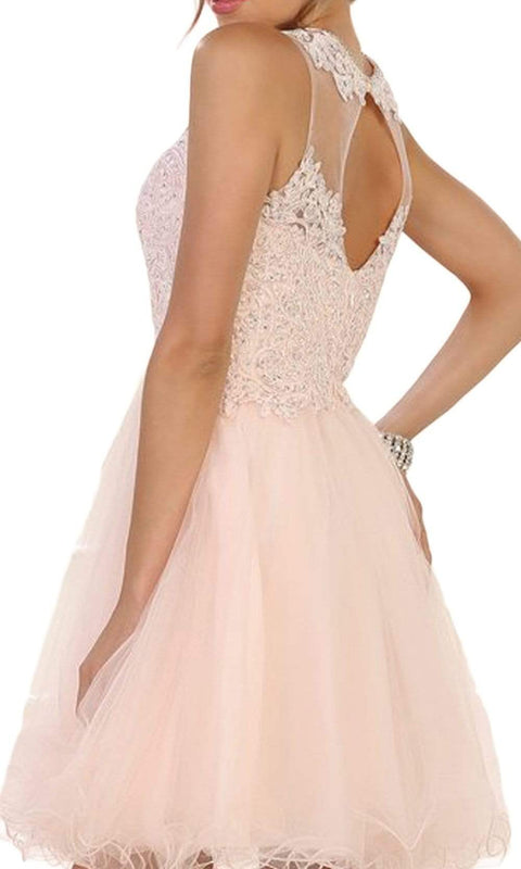 Embellished Jewel A-line Homecoming Dress - May Queen