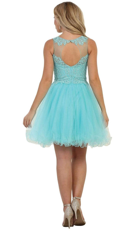 Embellished Jewel A-line Homecoming Dress - May Queen