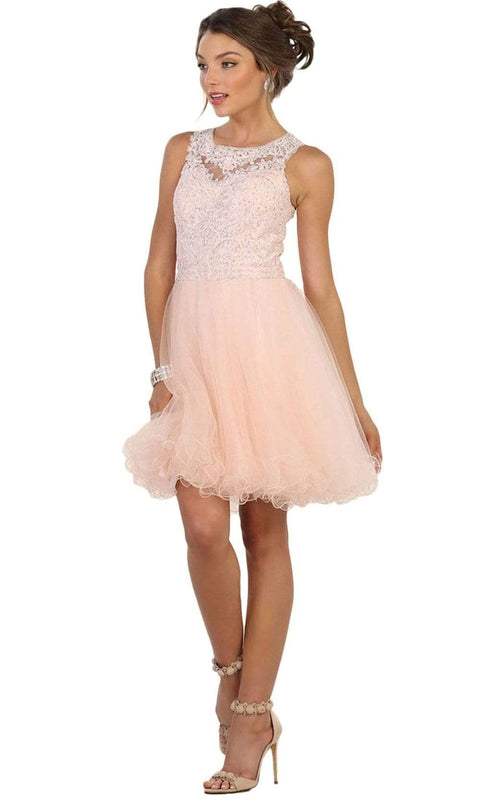 Embellished Jewel A-line Homecoming Dress - May Queen