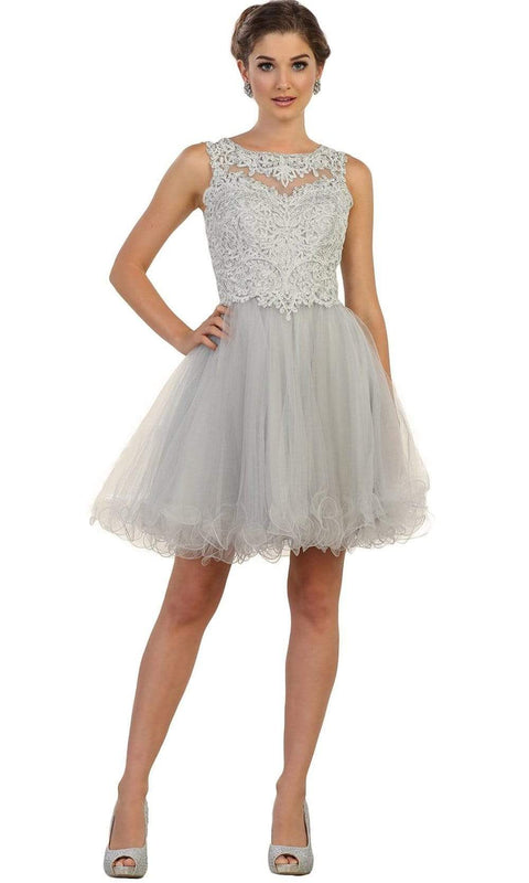 Embellished Jewel A-line Homecoming Dress - May Queen