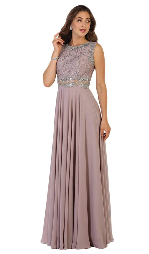 Embellished Lace Pleated Prom Dress - May Queen