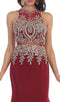 Gilt Embroidered Illusion Trumpet Prom Gown - May Queen