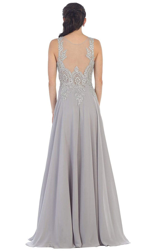 Illusion Ornate Lace Prom Gown - May Queen