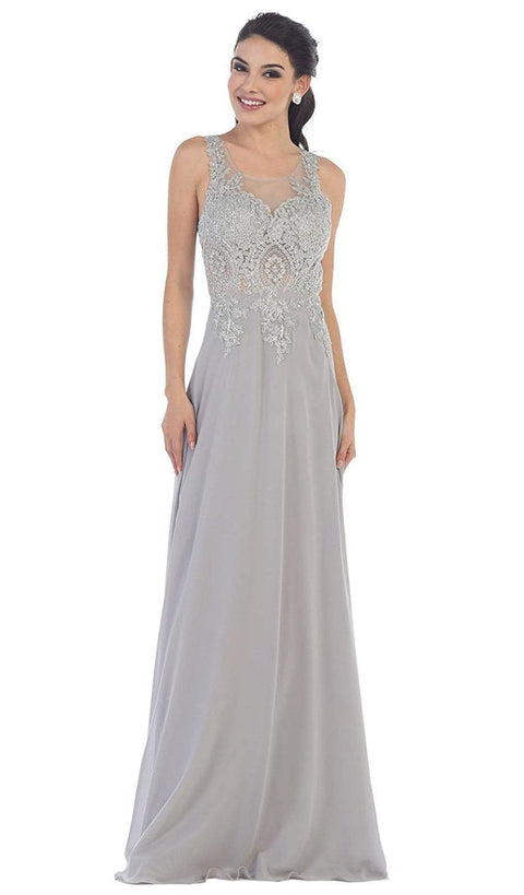 Illusion Ornate Lace Prom Gown - May Queen