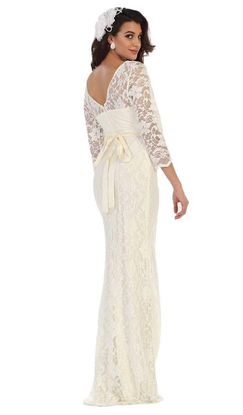 Lace Illusion Bateau Sheath Mother of the Bride Dress - May Queen