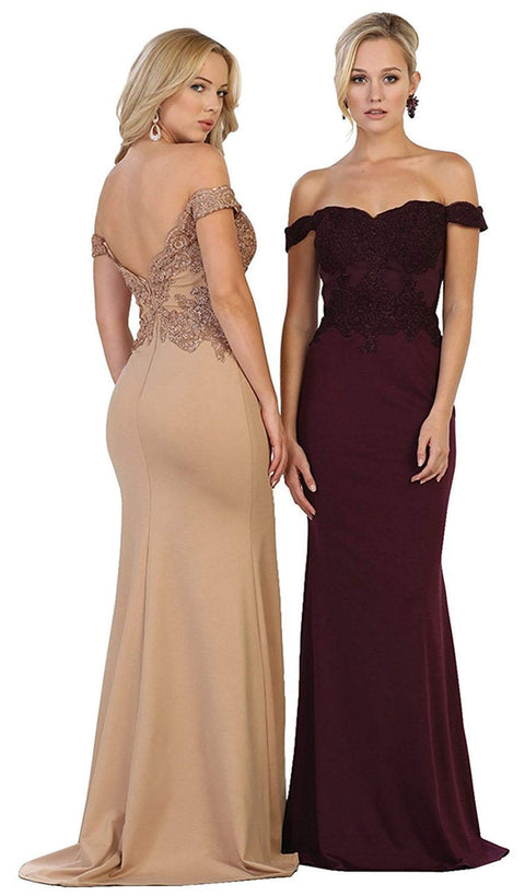 Lace Off-Shoulder Sheath Dress - May Queen