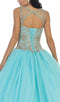 Lace Illusion Jewel Evening Gown - May Queen LK-72