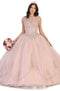 Embellished Scoop Neck Ballgown - May Queen LK130