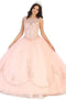 Embellished Scoop Neck Ballgown - May Queen LK130